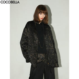 COCOBELLA新中式盘扣吊坠绗缝棉服烫金肌理感棉衣外套MF3015