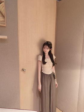 金蘑菇菇 呼吸感慵懒 天丝皱皱裤/夏日半永久 垂感天丝拖地休闲裤