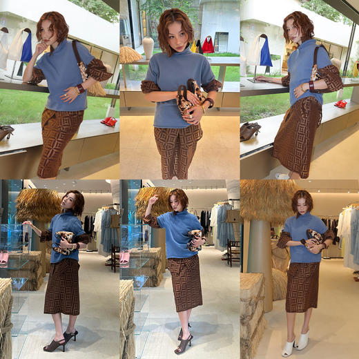 HIDEMI 进口澳洲美丽奴羊毛全毛堆堆领短袖针织毛衣叠穿神器 商品图2