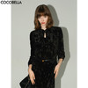 【秒杀】COCOBELLA新中式扎染丝绒衬衫女国风气质立领长袖上衣TS7069 商品缩略图0