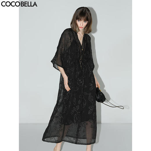 COCOBELLA[金葱刺绣]轻奢风刺绣肌理感连衣裙吊带裙两件装FR966 商品图0