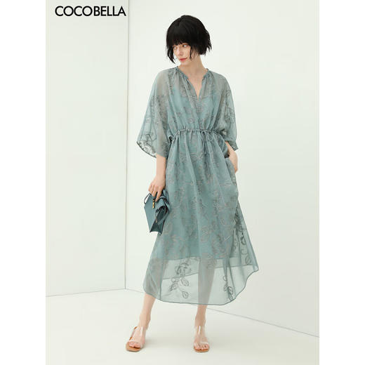 COCOBELLA重工金葱刺绣肌理感连衣裙女优雅两件套长裙FR966D 商品图0