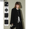 COCOBELLA知识分子风手工贡针毛呢西装女宽肩毛边西服SI3009B 商品缩略图0