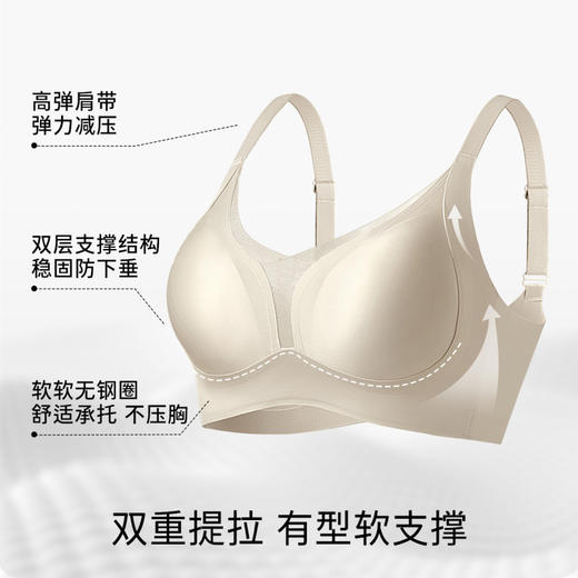 琉璃辰光 舒适文胸(VIP)【双重反重力提拉】缎面无痕收副乳防下垂薄款大胸显小文胸 商品图1