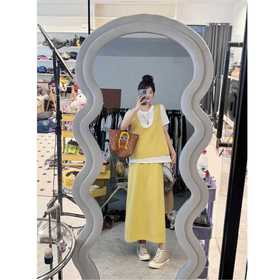 2025新品 蕾蕾同款【慢调生活】圆领短袖+大U领宽松背心马甲+全松紧A字半身裙