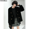 COCOBELLA丰盈毛感环保皮草外套高奢双排扣气质裸领大衣WL56B 商品缩略图0