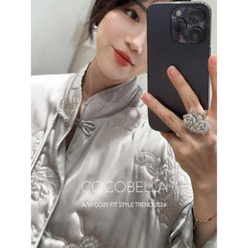 COCOBELLA新中式重工刺绣轻型棉服马夹女国风缎面马甲外套WS0005