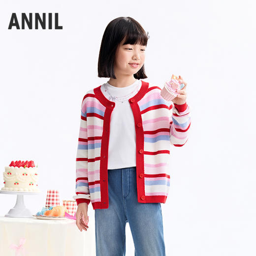 【实体店同款】女童针织开衫秋季新款安奈儿童装AG534128 商品图0