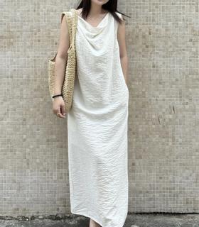 福利重磅！LM风干丝荡领连衣裙   里外真丝  直筒版型一片式连衣裙