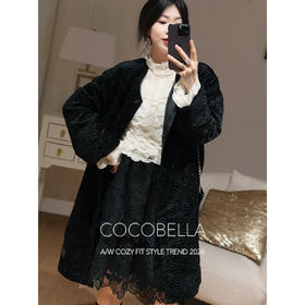【秒杀】COCOBELLA重工立体刺绣水溶蕾丝半身裙女人味A字短裙HS3093