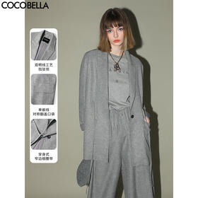 COCOBELLA格雷系穿搭花纱休闲感西装女松弛感气质外套SI3013
