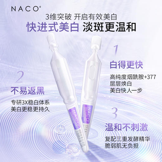 【微信会员专享福利】#NACO烟酰胺光感美白淡斑套组（烟酰胺次抛30支+光感美白水150ml+光感美白乳120ml） 商品图8
