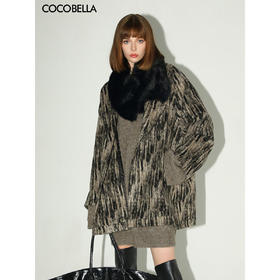 COCOBELLA设计感翻领保暖大衣秋冬小个子穿搭毛呢外套WL3013