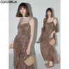 COCOBELLA手工木耳边对丝雪纺皱吊带裙轻盈飘逸连衣裙FR3020 商品缩略图0