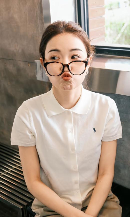 拉夫体制内精简气质百搭多穿针织小开衫POLO衫 商品图1