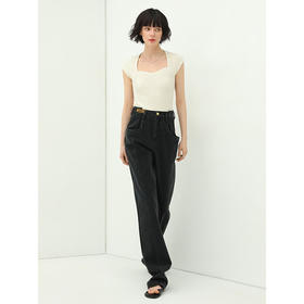 COCOBELLA设计感解构牛仔裤女质感铆钉宽松休闲裤直筒裤DN613