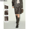 【限时特惠】COCOBELLA[MIU系穿搭]复古PU皮半身裙质感手工擦色短裙PU7059 商品缩略图0