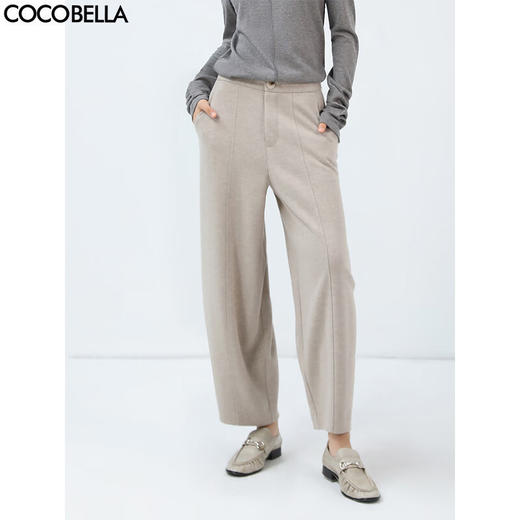 COCOBELLA简约气质休闲裤女秋冬宽松遮胯长裤奶奶裤PA7046-3 商品图0