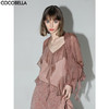 COCOBELLA名媛风10M对丝灵动荷叶边飘带雪纺衫遮阳开衫LC0002B 商品缩略图0