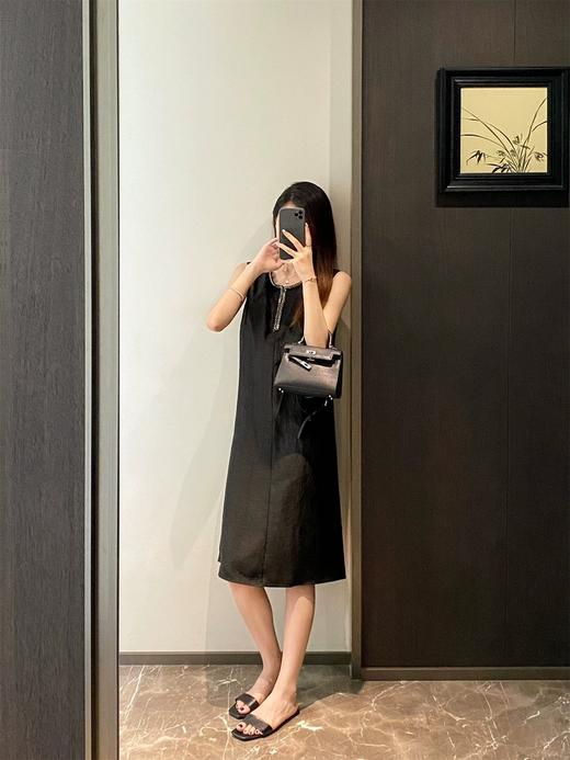 古法龟裂纹岭南瑰宝气质天丝混纺连衣裙 商品图3