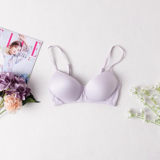 丁摩 真丝文胸女新款薄款无钢圈胸罩无痕桑蚕丝少女三角杯内衣套装13007 商品图11