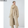 COCOBELLA奢华仿全抽水貂环保皮草女浅金原色长款大衣FU0005 商品缩略图0