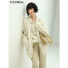 COCOBELLA重工几何绗缝外套女春休闲舒适裸领开衫上衣SC901 商品缩略图0