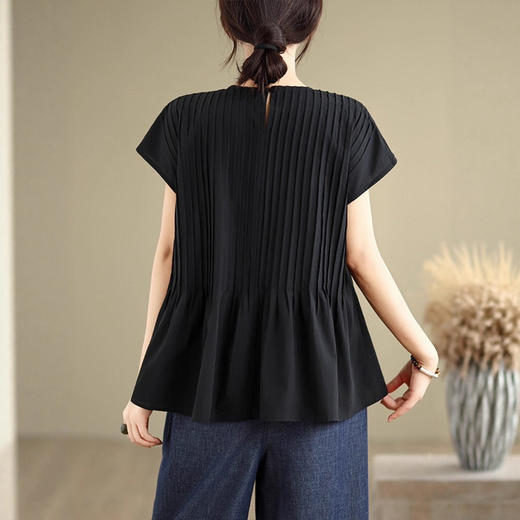 韩系气质设计感压褶衬衫上衣夏季2025年新款宽松无袖娃娃衫背心女 商品图2