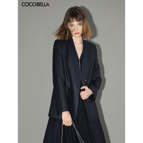COCOBELLA简约气质精纺质感裸领西装女秋通勤西服外套SI0001