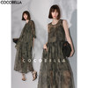 COCOBELLA新中式老钱风炒色晕染背心裙A摆连衣裙附吊带裙FR7059 商品缩略图0