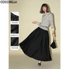 COCOBELLA暗纹提花肌理褶皱半身裙秋A字大摆遮胯蓬蓬裙HS7006 商品缩略图0