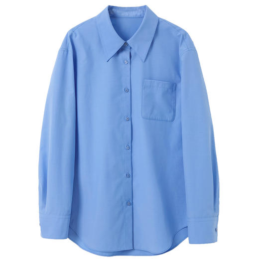 【六好情绪衫】三彩2025秋季新款纯色衬衫翻领宽松衬衣简约通勤叠穿Z 商品图4