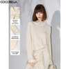 COCOBELLA新中式提花拼接翻折袖衬衫女秋翻领套头衬衣SR7060-2 商品缩略图0