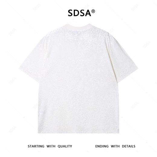 T4149SDSA夏季高级感新款男士绒面花卉圆领短袖T恤时尚舒适百搭上衣 商品图5