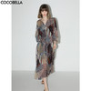 COCOBELLA度假风波普印花雪纺连衣裙吊带裙两件套FR0018-2 商品缩略图0