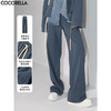 COCOBELLA重工撞色明线炒色花纱阔腿裤宽松直筒休闲裤PA0019 商品缩略图0