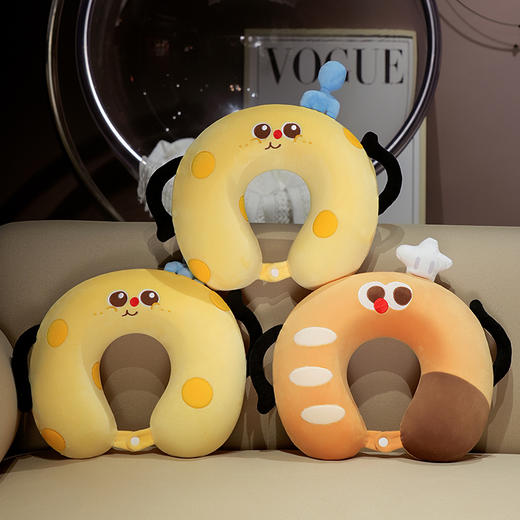 自然醒美食系列记忆棉U枕套盒卡通旅行头枕颈部便携车用颈椎枕可收纳盒QYL 商品图10