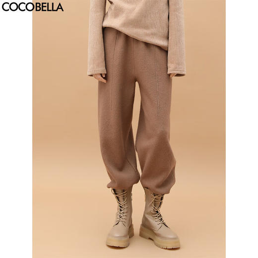 【秋冬特惠】COCOBELLA质感强缩羊毛香蕉裤秋冬宽松遮胯加厚毛呢休闲裤PA931B 商品图0