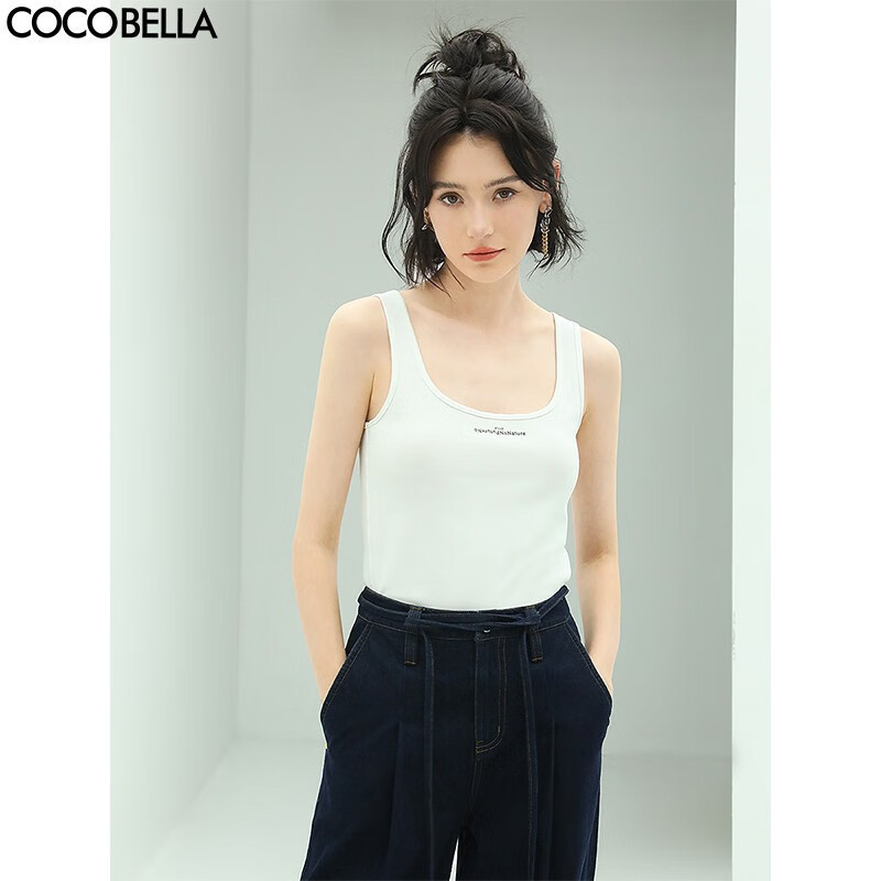 COCOBELLA前后U领字母印花背心女可外穿混搭打底小吊带VT601