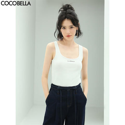 COCOBELLA前后U领字母印花背心女可外穿混搭打底小吊带VT601 商品图0