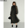 【限时秒杀】COCOBELLA[黑金]赫本风优雅小黑裙半高领假两件连衣裙FR0053 商品缩略图0