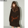 COCOBELLA美拉德细闪金葱毛衣裙冬软糯绒感针织连衣裙MZ3092 商品缩略图0