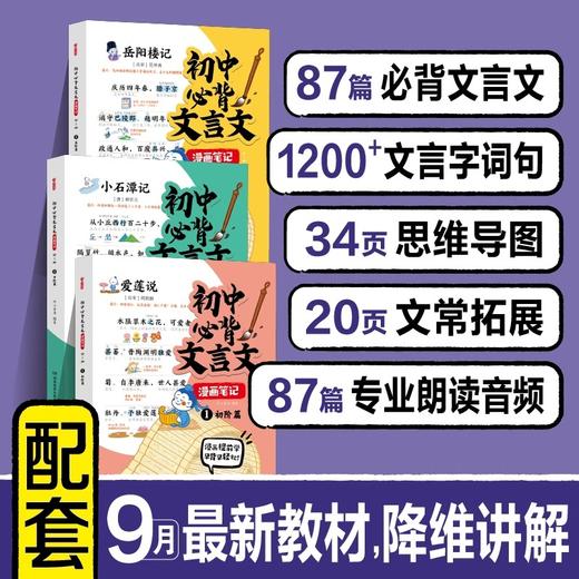 开心·初中必背文言文漫画笔记：全3册 商品图1