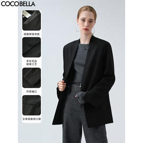 COCOBELLA设计感开叉袖口毛边西装女商务休闲西服外套SI3020