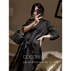 COCOBELLA奢感贡针假两件肌理缎面西装女春夏通勤外套SI0006-2