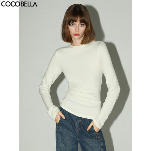 COCOBELLA[人手N件]基础款圆领针织衫柔软内搭长袖T恤TS3025 商品图0