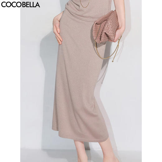 COCOBELLA细闪金葱重工细针针织半身裙筒裙秋奢感长裙MZ0056 商品图0