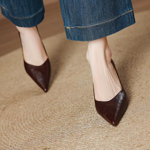 【预售5天】里外全皮！羊皮高跟鞋，法式通勤气质尖头细跟单鞋MLJ&C166 商品图1