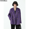 COCOBELLA丰盈毛感环保皮草外套高奢双排扣气质裸领大衣WL56 商品缩略图0
