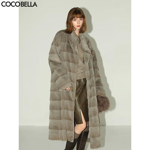 COCOBELLA高奢段染软糯丰盈环保皮草外套女冬长款大衣FU3002 商品图0